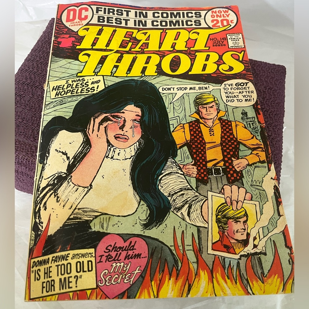 VINTAGE DC Heart Throbs Comic Book No. 143 JULY 1972